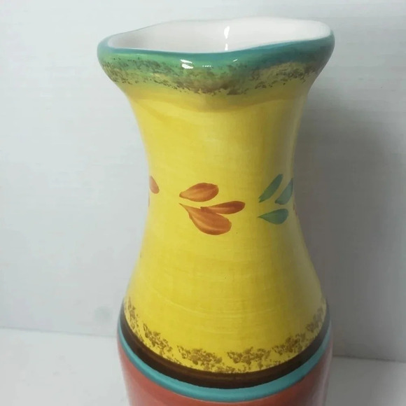 Handpainted Ceramic Casa Domani Tuscany Multi-colored  Carafe. - Picture 4 of 7